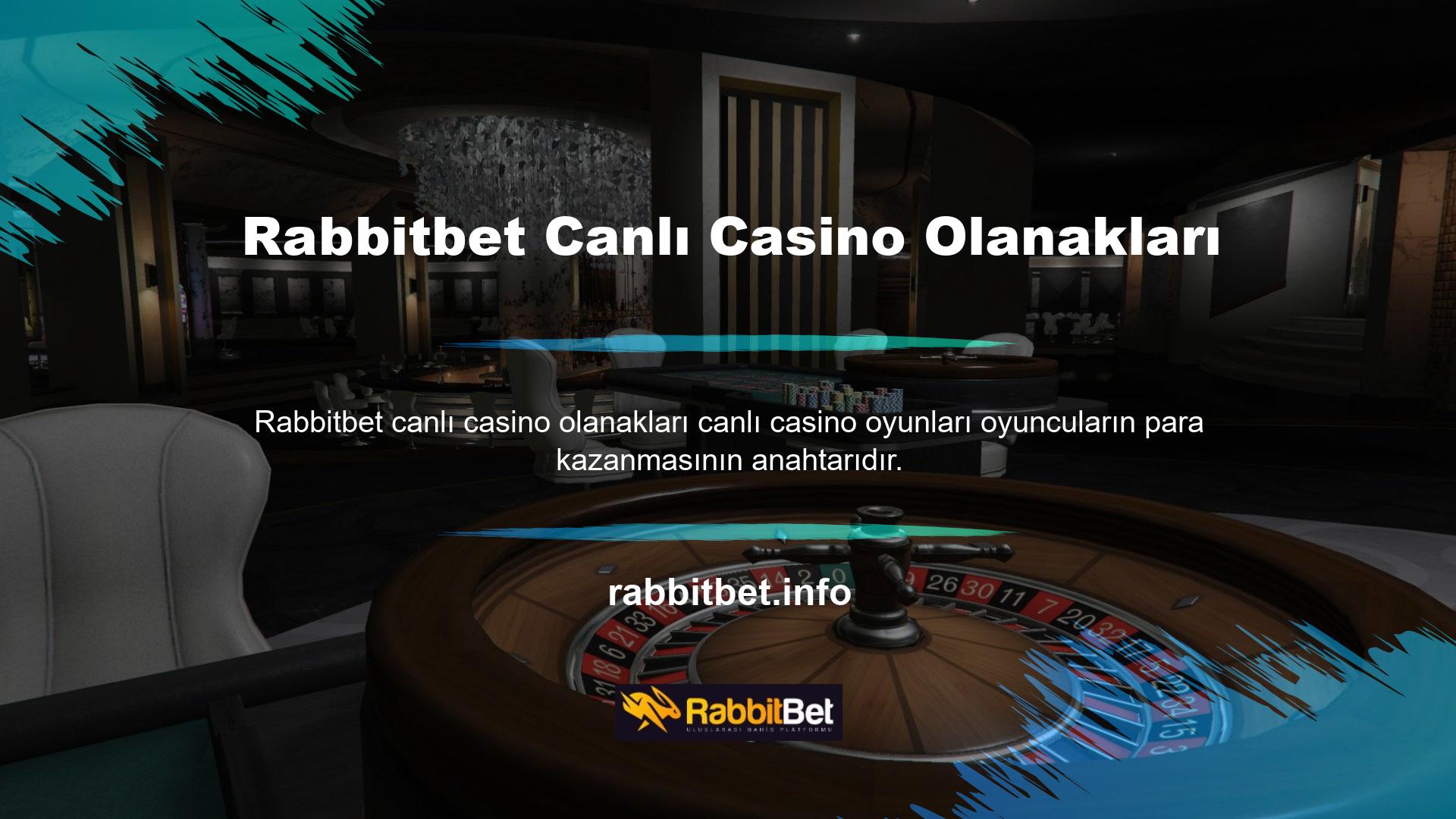 Tüm canlı oyunlara Rabbitbet Canlı Casino Oyunları üzerinden ulaşabilirsiniz